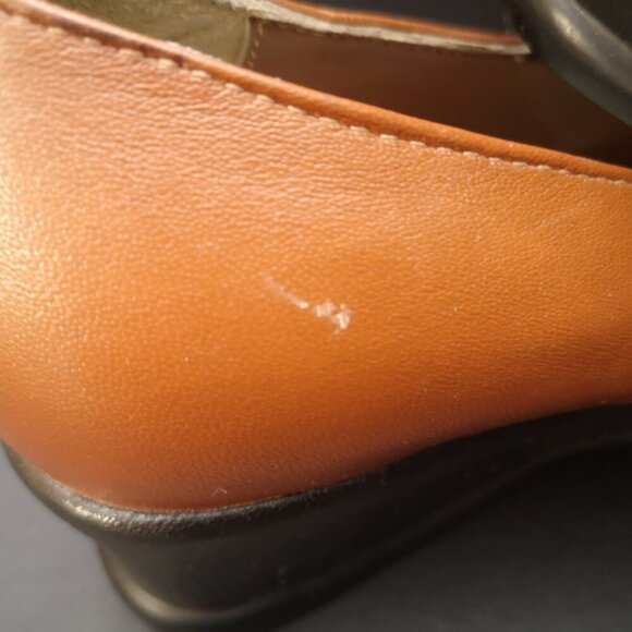 I Love Comfort Ladies Size 7D Brown Leather Upper with Black Wedge Heel - Picture 12 of 13